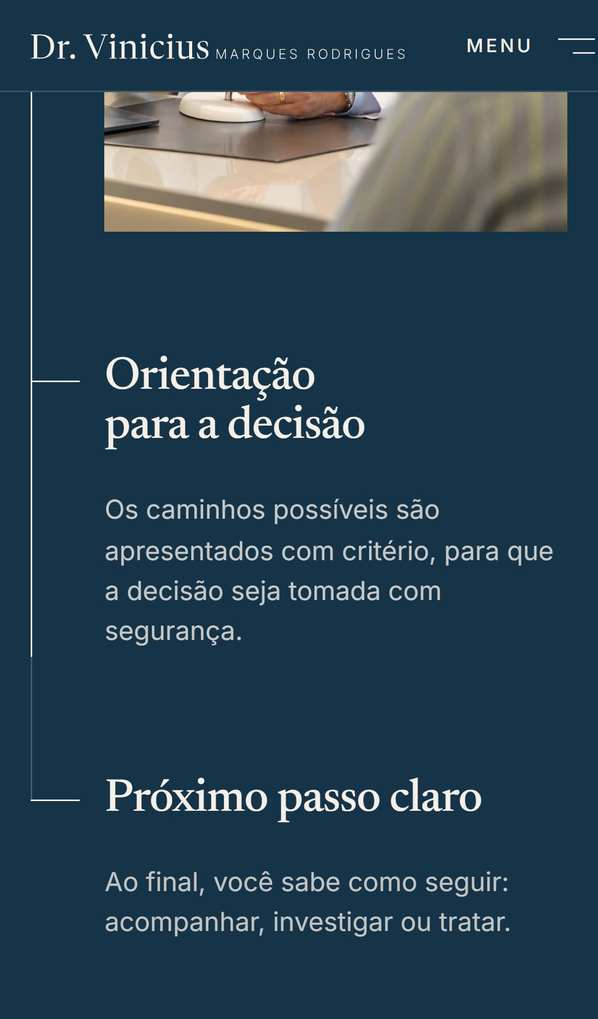 Percurso de cuidado no celular.