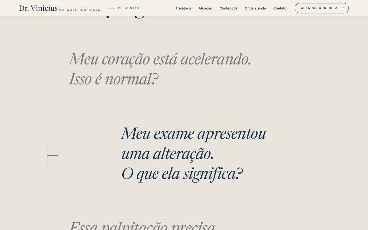 Seção de perguntas do paciente.