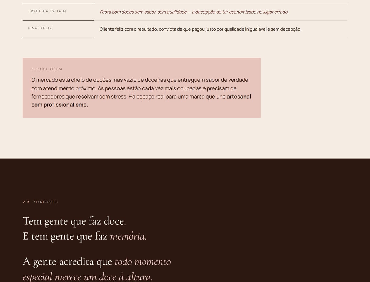 Página do brandbook com o manifesto.